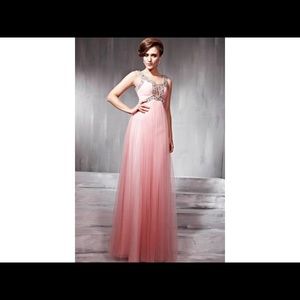 Pink beaded sequined glitter dress